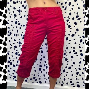 “Don’t Mess w/ Me!” Red Capri Cargo Pants